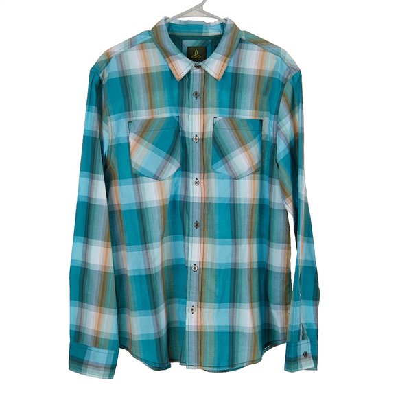 Prana Other - Prana Holton Shirt Button Front Plaid Men's Size Large